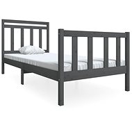 Rám postele šedý masivní dřevo 90 × 200 cm, 3100706 - Postel