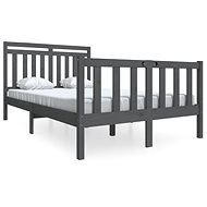 Rám postele šedý masivní dřevo 140 × 200 cm, 3100960 - Postel
