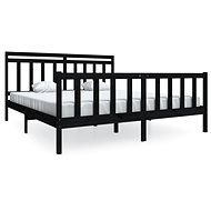 Rám postele černý masivní dřevo 180 × 200 cm Super King, 3100977 - Postel