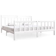 Rám postele bílý masivní dřevo 200 × 200 cm, 3100979 - Postel