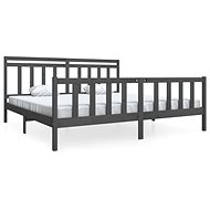 Rám postele šedý masivní dřevo 200 × 200 cm, 3100980 - Postel