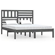 Rám postele šedý masivní borovice 140 × 190 cm, 3101005 - Rám postele