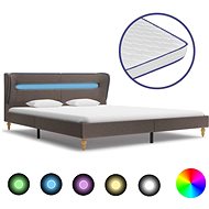 Bed with memory foam mattress LED tuape textile 180x200 cm - Bed