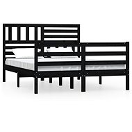 Rám postele černý masivní dřevo 140 × 190 cm, 3101072 - Rám postele