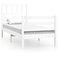 Rám postele bílý masivní dřevo 90 × 200 cm, 3101074 - Postel
