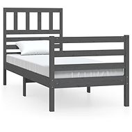 Rám postele šedý masivní dřevo 100 × 200 cm, 3101080 - Postel