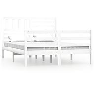 Rám postele bílý masivní dřevo 120 × 200 cm, 3101084 - Postel