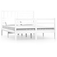 Rám postele bílý masivní dřevo 140 × 200 cm, 3101089 - Postel