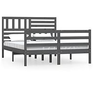 Rám postele šedý masivní dřevo 140 × 200 cm, 3101090 - Postel