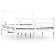 Rám postele bílý masivní dřevo 160 × 200 cm, 3101099 - Postel