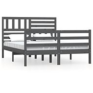 Rám postele šedý masivní dřevo 160 × 200 cm, 3101100 - Postel