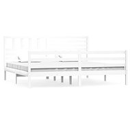 Rám postele bílý masivní dřevo 200 × 200 cm, 3101109 - Postel