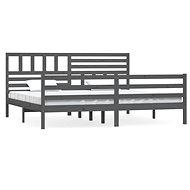 Rám postele šedý masivní dřevo 200 × 200 cm, 3101110 - Postel