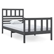 Rám postele šedý masivní dřevo 75 × 190 cm Small Single, 3101115 - Rám postele