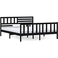 Rám postele černý masivní dřevo 135 × 190 cm Double, 3101132 - Rám postele