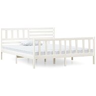 Rám postele bílý masivní dřevo 140 × 190 cm, 3101134 - Rám postele