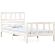Rám postele bílý masivní dřevo 90 × 200 cm, 3101139 - Postel