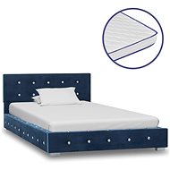 Bed with memory foam mattress blue velvet 90x200 cm - Bed