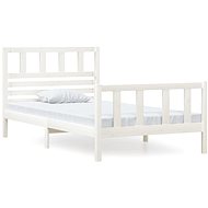 Rám postele bílý masivní dřevo 100 × 200 cm, 3101144 - Postel