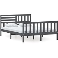 Rám postele šedý masivní dřevo 140 × 200 cm, 3101155 - Postel