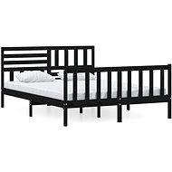 Rám postele černý masivní dřevo 150 × 200 cm King Size, 3101162 - Rám postele