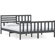 Rám postele šedý masivní dřevo 160 × 200 cm, 3101165 - Postel
