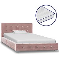 Bed with memory foam mattress pink velvet 90x200 cm - Bed
