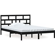 Rám postele černý masivní dřevo 150 × 200 cm King Size, 3101227 - Rám postele