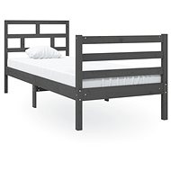 Rám postele šedý masivní dřevo 75 × 190 cm Small Single, 3101245 - Rám postele