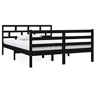 Rám postele černý masivní borovice 140 × 190 cm, 3101267 - Rám postele