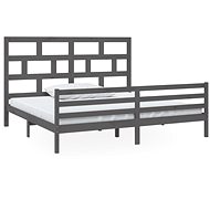 Rám postele šedý masivní borovice 200 × 200 cm, 3101305 - Postel