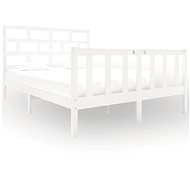 Rám postele bílý masivní borovice 135 × 190 cm Double, 3101324 - Rám postele