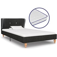 Bed with memory foam mattress dark gray jute 90x200 cm - Bed
