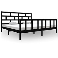 Rám postele černý masivní borovice 200 × 200 cm, 3101372 - Postel