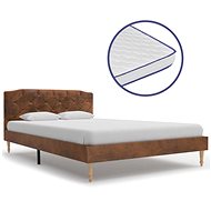 Bed with memory foam mattress artificial leather cut 120x200 cm - Bed