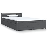 Rám postele se zásuvkami šedý 90 × 200 cm, 3103485 - Postel