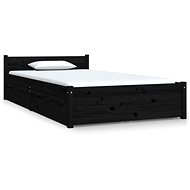 Rám postele se zásuvkami černý 90 × 200 cm, 3103487 - Postel