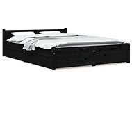 Rám postele se zásuvkami černý 120 × 190 cm Small Double, 3103543 - Rám postele