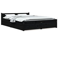 Rám postele se zásuvkami černý 150 × 200 cm King Size, 3103568 - Rám postele