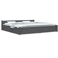 Rám postele se zásuvkami šedý 200 × 200 cm, 3103581 - Postel