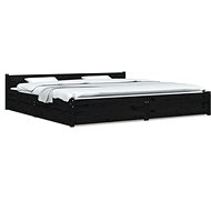 Rám postele se zásuvkami černý 200 × 200 cm, 3103583 - Postel