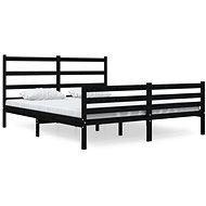 Rám postele masivní borovice 140 × 190 cm černý, 3103697 - Rám postele