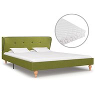 Bed with mattress green textile 140x200 cm - Bed