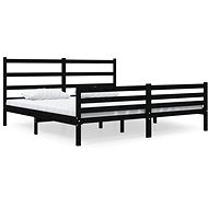 Rám postele černý masivní borovice 180 × 200 cm Super King, 3103732 - Postel