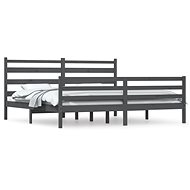 Rám postele masivní borovice 200 × 200 cm šedý, 3103735 - Postel