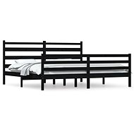 Rám postele masivní borovice 200 × 200 cm černý, 3103737 - Postel