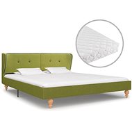 Bed with mattress green textile 180x200 cm - Bed