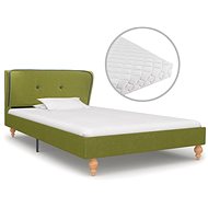 Bed with mattress green textile 90x200 cm - Bed