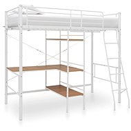 Bunk bed frame with table white metal 90x200 cm - Bed