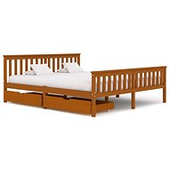 Bed frame 2 drawers honey brown solid pine 180x200 cm - Bed Frame
